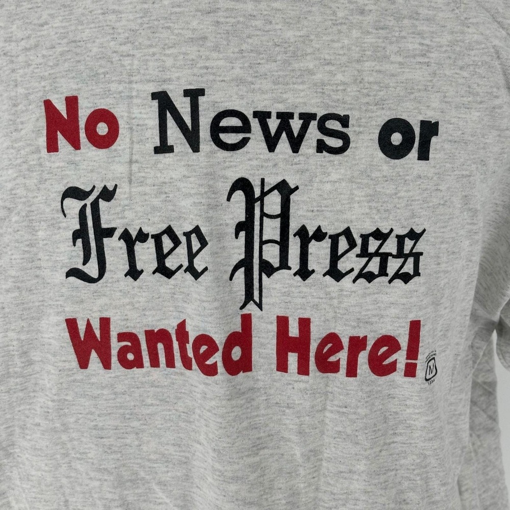 Vintage Single Stitch Usa Today No News Free Press Union Graphic T Shirt Xxl View 2